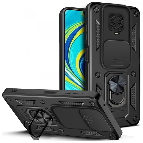 Husa pentru Xiaomi Redmi Note 9S / Note 9 Pro / Note 9 Pro Max, Techsuit, CamShield, Neagra