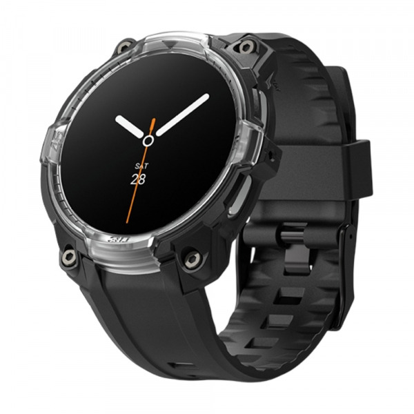 Husa Ringke Rugged Gear pentru Samsung Galaxy Watch8 Classic, Neagra Transparenta
