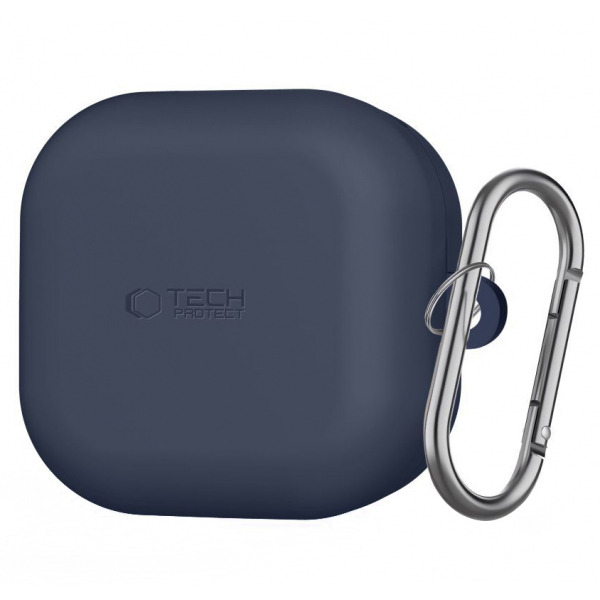 Husa Tech-Protect Silicone Hook pentru Samsung Galaxy Buds4 / Buds4 Pro, Bleumarin
