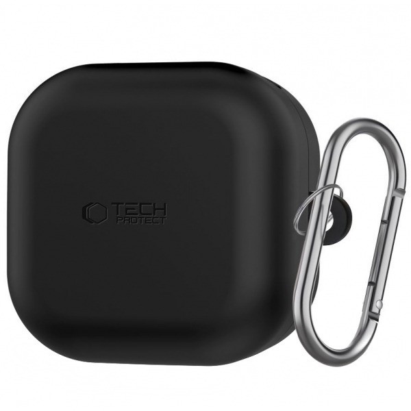 Husa Tech-Protect Silicone Hook pentru Samsung Galaxy Buds4 / Buds4 Pro, Neagra