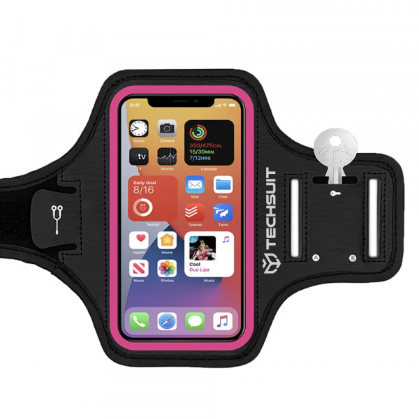 Husa Universala pentru Telefon max. 6.8inch, Techsuit, Sports TH20, Roz