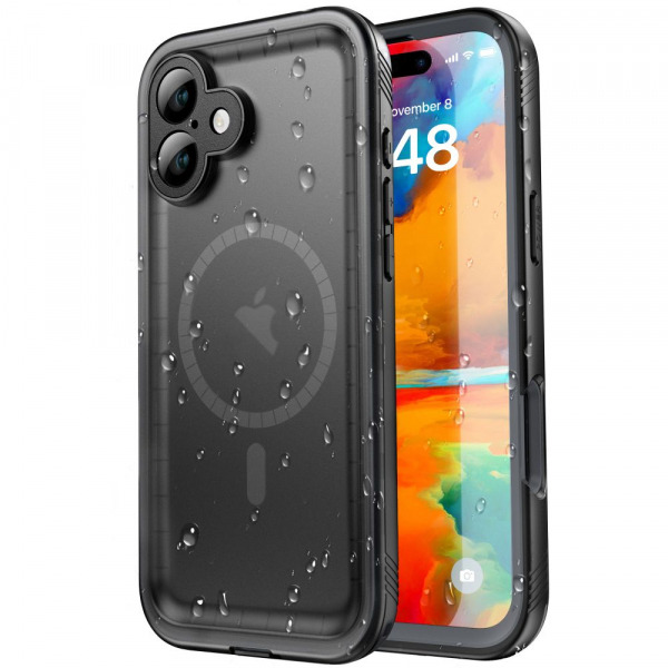 Husa Waterproof pentru Apple iPhone 16 Plus, ShellBox, Neagra