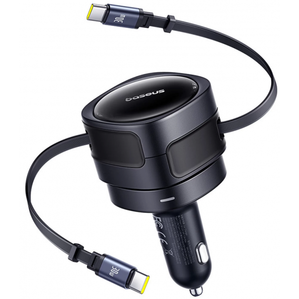 Incarcator Auto Cu Cablu USB-C / USB-C Baseus Enjoyment Max, 60W, 3A, Negru C00035507121-01