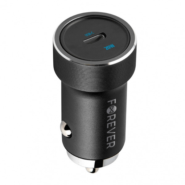 Incarcator Auto Forever CC-06, 20W, 3A, 1 x USB-C, Negru