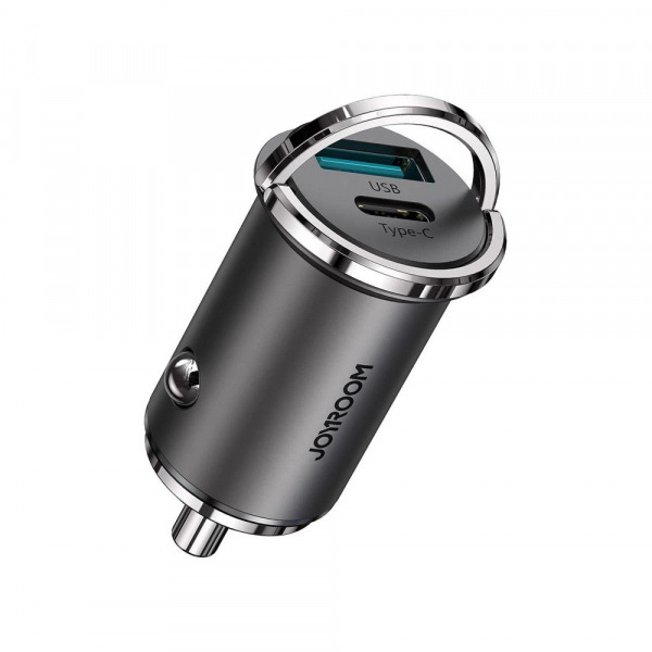 Incarcator Auto Joyroom C-A35, 45W, 5A, 1 x USB-A - 1 x USB-C, Gri