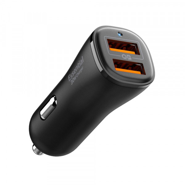 Incarcator Auto Spigen EV302 Essential, 30W, 3A, 2 x USB-A, Negru ACP08700