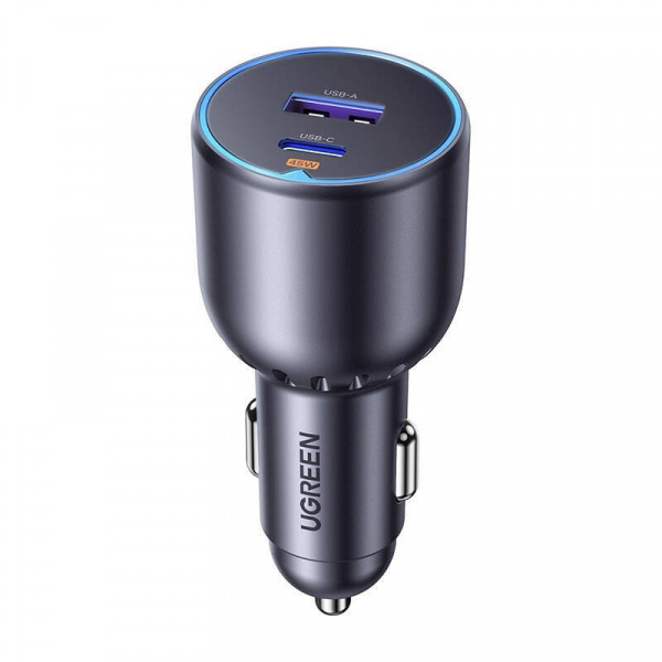 Incarcator Auto UGREEN EC701, 63W, 3A, 1 x USB-A - 1 x USB-C, Negru