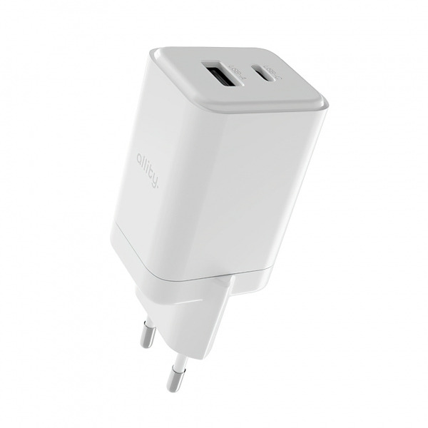 Incarcator Retea Allity. ATC-01-45WCC Fast, 45W, 3A, 1 x USB-A - 1 x USB-C, Alb