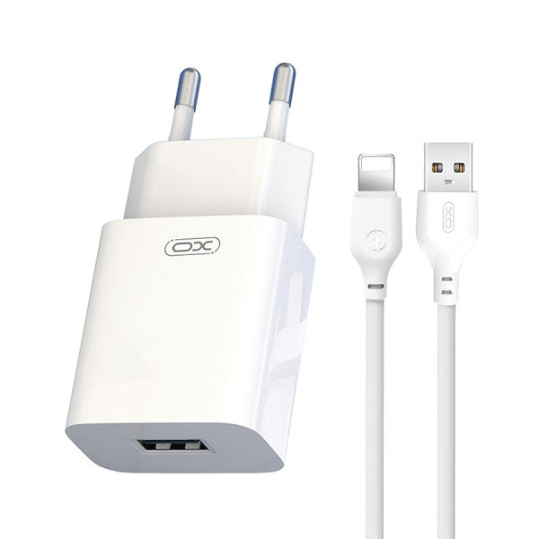 Incarcator Retea Cu Cablu Lightning XO Design L99, 12W, 2.4A, 1 x USB-A, Alb