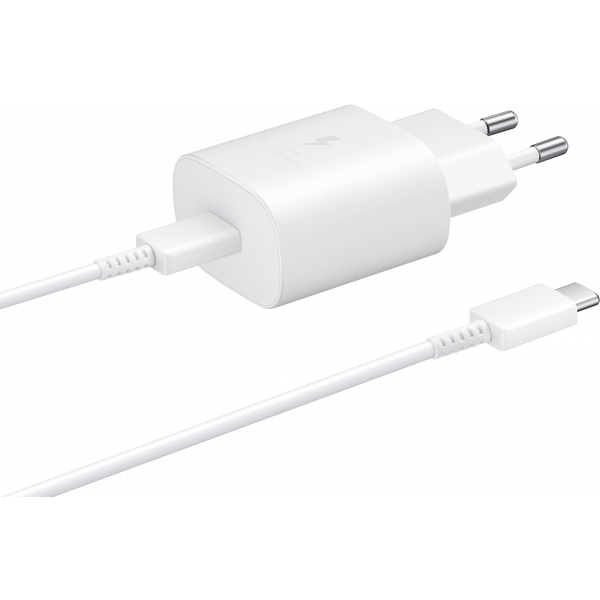 Incarcator Retea cu Cablu USB-C Samsung EP-TA800W + DA705BWE, 25W, 3A, 1 x USB-C, Alb GP-PTU021SOAWQ