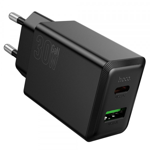 Incarcator Retea HOCO N71, 30W, 3A, 1 x USB-A - 1 x USB-C, Negru