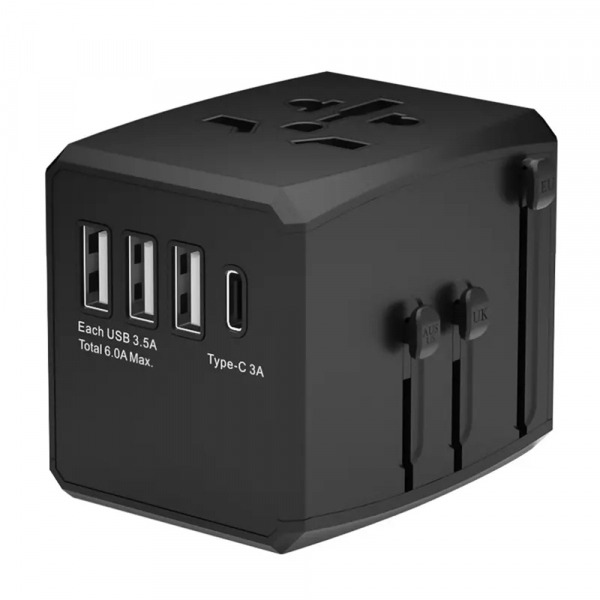 Incarcator Retea Techsuit HHT904-B3 Travel, 30W, 3A, 3 x USB-A - 1 x USB-C, Negru