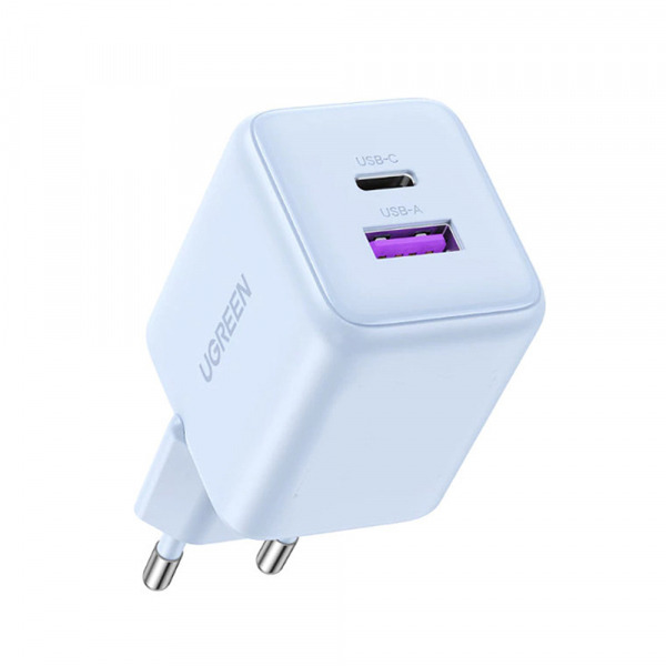 Incarcator Retea UGREEN X516, 30W, 3A, 1 x USB-A - 1 x USB-C, Albastru