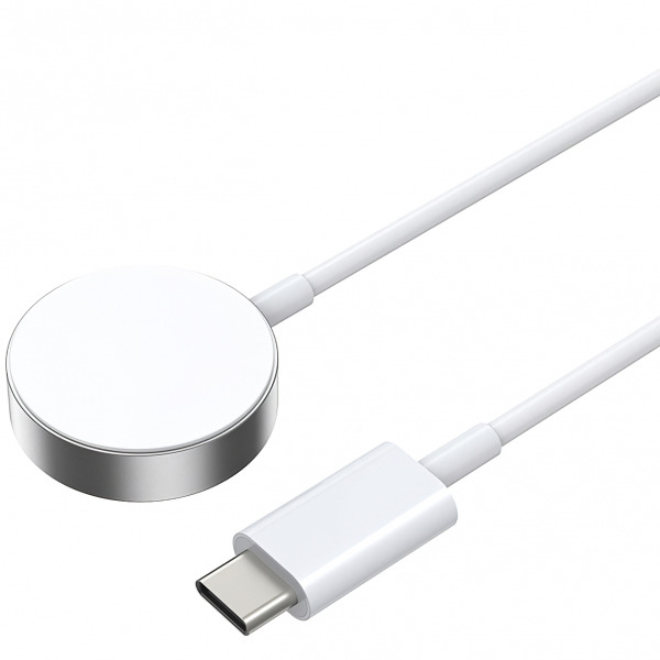 Incarcator Wireless BWOO WL-18 pentru Apple Watch Series, USB-C, Alb