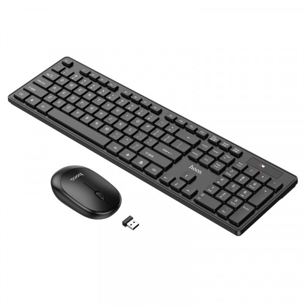 Kit Tastatura Mouse Wireless HOCO GM17, Negru