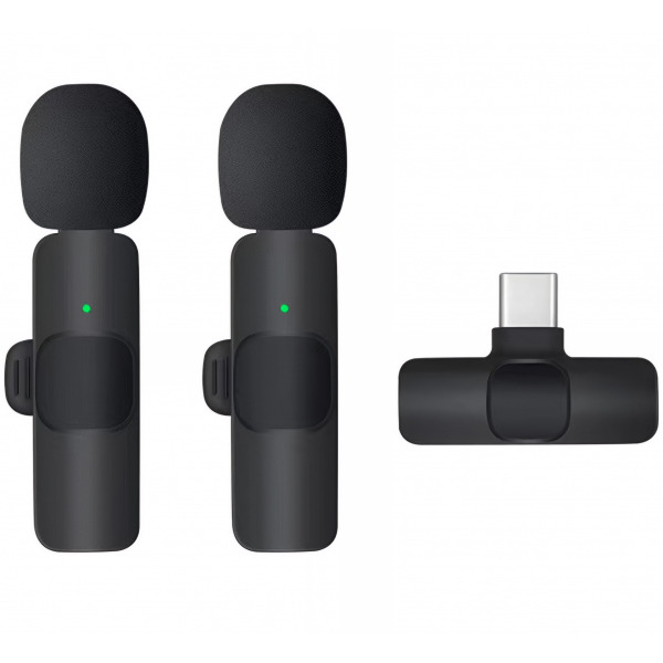 Lavaliera OEM K1, USB-C, Set 2 bucati, Neagra